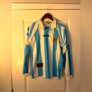 Vintage Adidas Argentina Soccer Jersey Long Sleeve Size S
